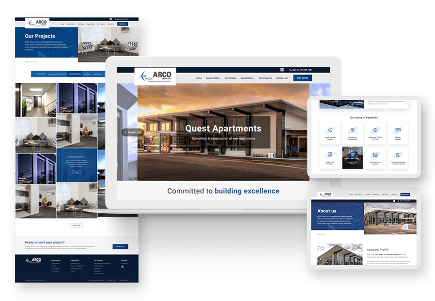 Wegorhmat created the website for construction company ARCO to present their services